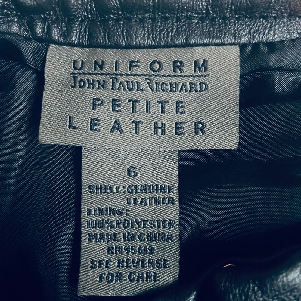 Vintage Uniform John Paul Richard Black Leather Sz 6 Petite Women’s Biker Pants - Picture 2 of 10